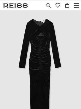 Reiss

Sia Velvet Ruched Midi-Dress